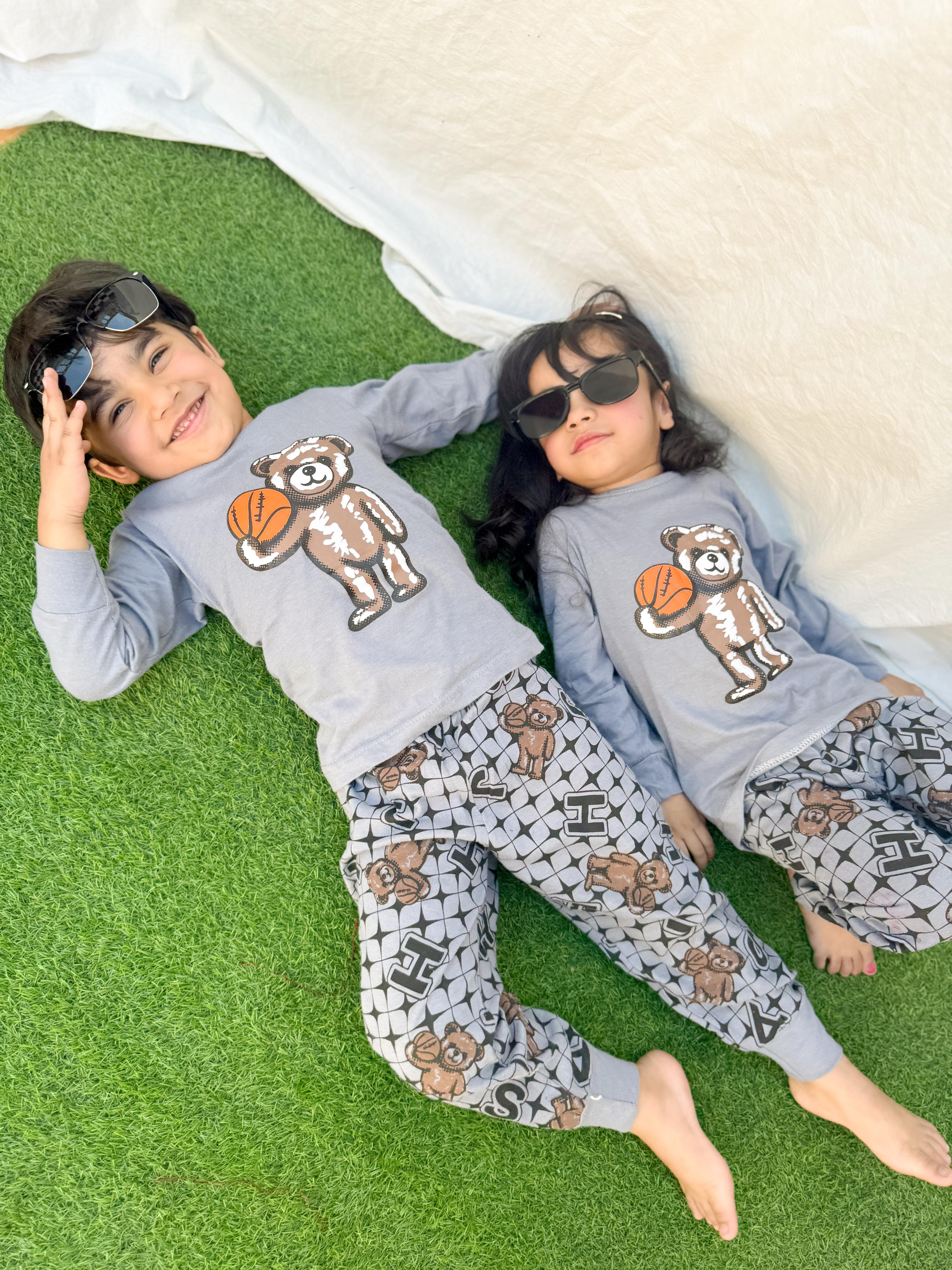 Grey Basket Bear Kids Wear