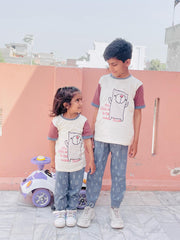 You Good Cat Printed Half Sleeve Kids Suit (Each)