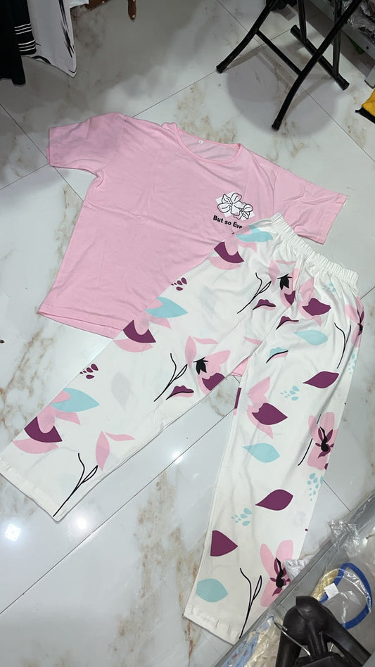 Long Leaf Printed Night Suit