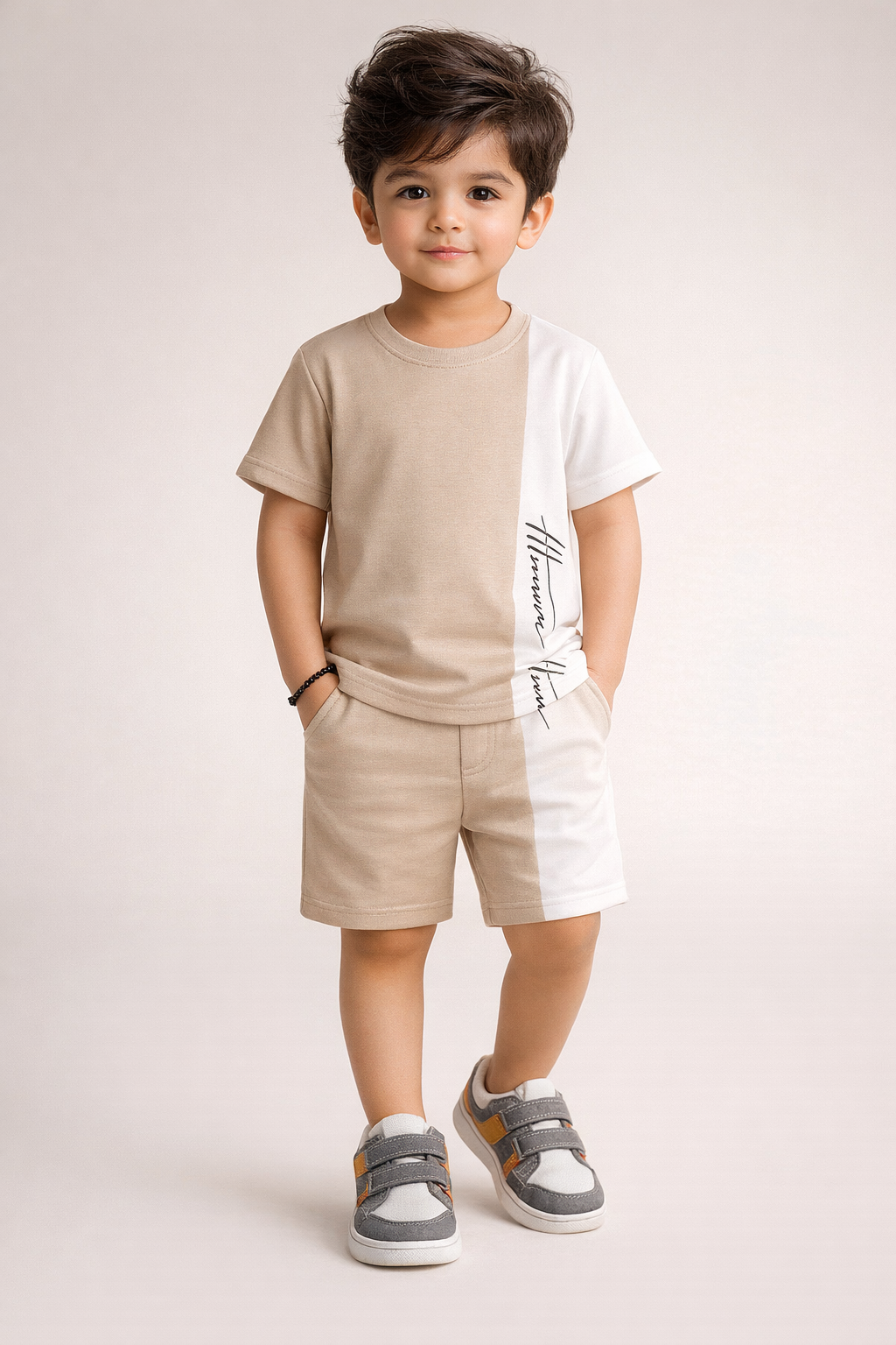 Brown Signature Printed Kids Short Set (Each)