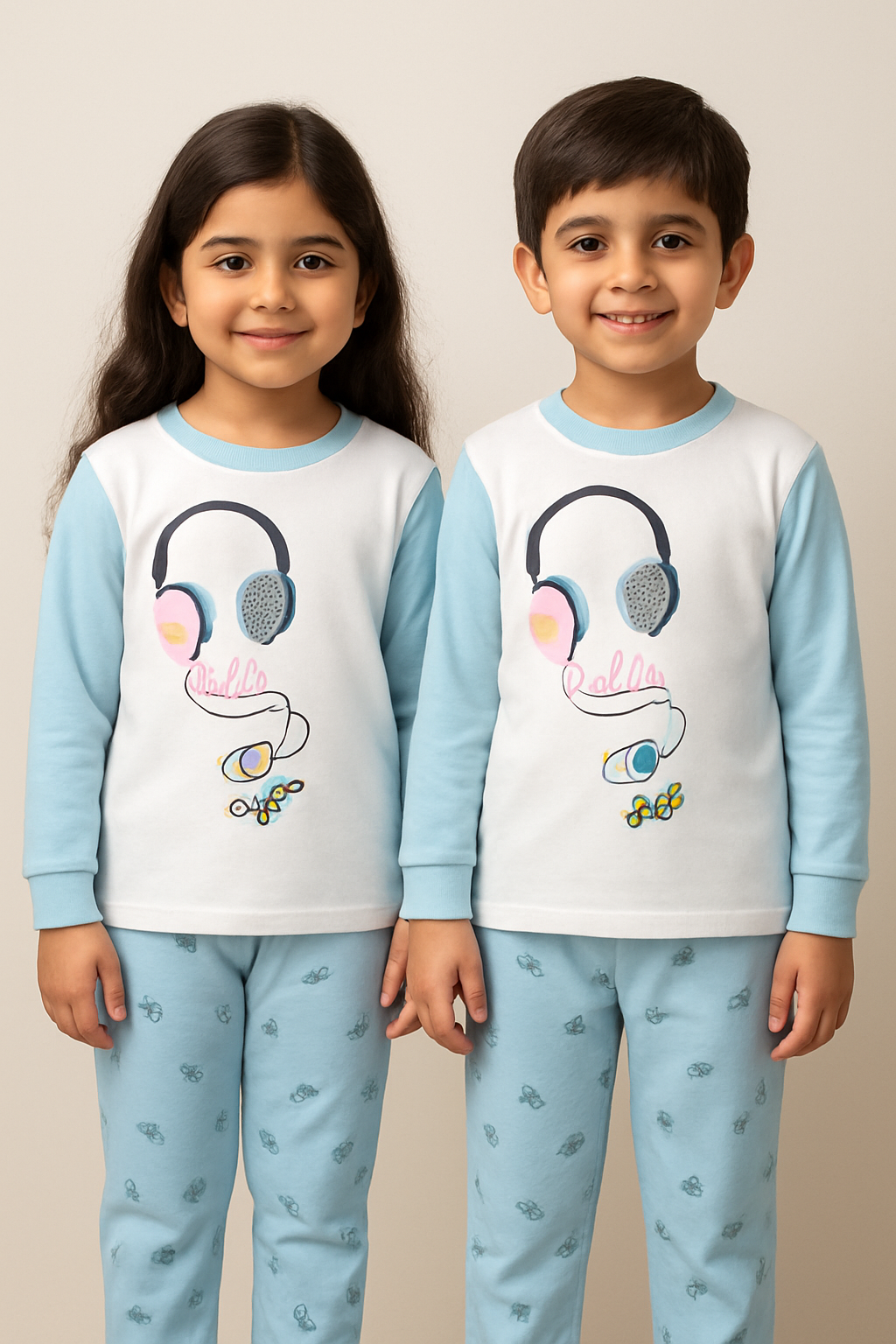 Sky Headphone Printed Kids Winter Suit ( Each )