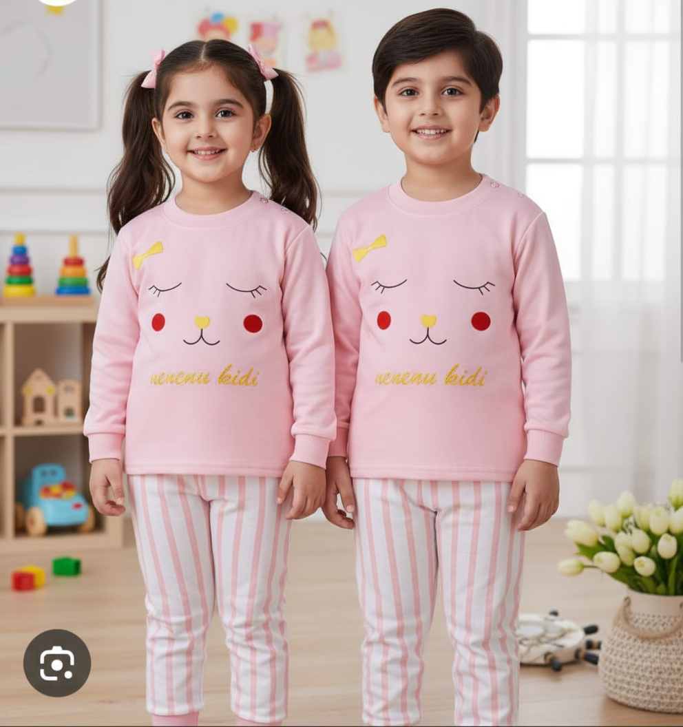 Pink Eyes Printed Kids Winter Suit ( Each )