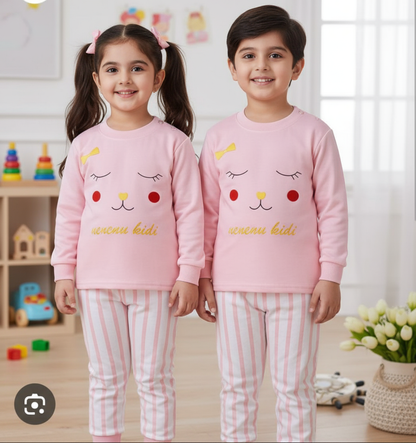 Pink Eyes Printed Kids Winter Suit ( Each )