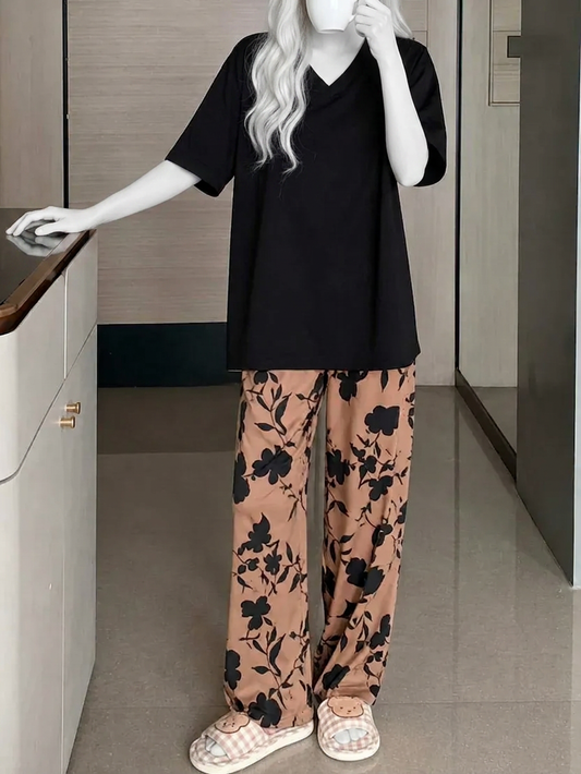 Black Floral Dream PJ Set