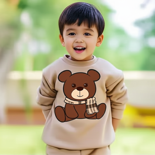 Brown Bear Printed Kids Winter Suit ( Each )